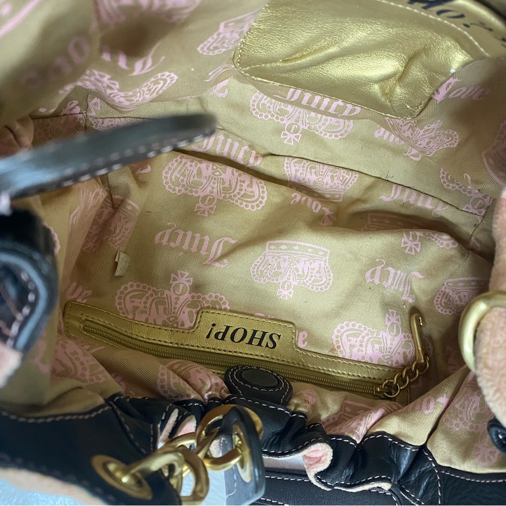 Juicy Couture Pink and Black Shoulder Bag with Gold Chain - Picture 9 of 14